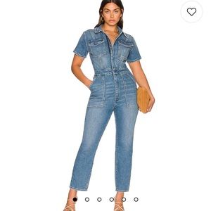 Good American Fit For Success Denim Jumpsuit Sz 2 in Blue274 Blue